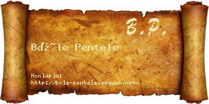 Bőle Pentele névjegykártya